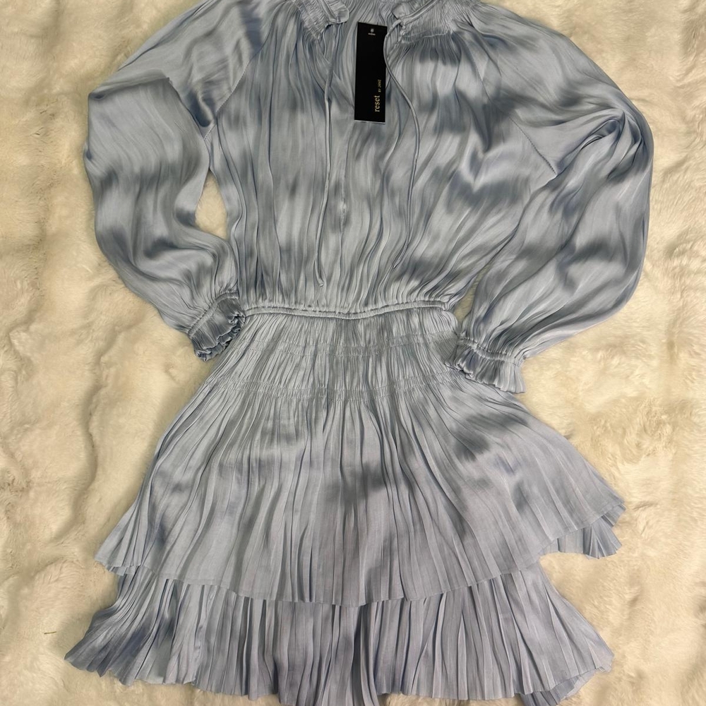 Chic Long Sleeve Light Blue Dress
